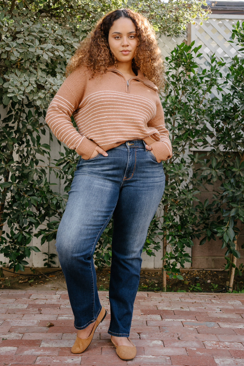 Tracy Vintage Wash Thermal Straight Fit – PLUS