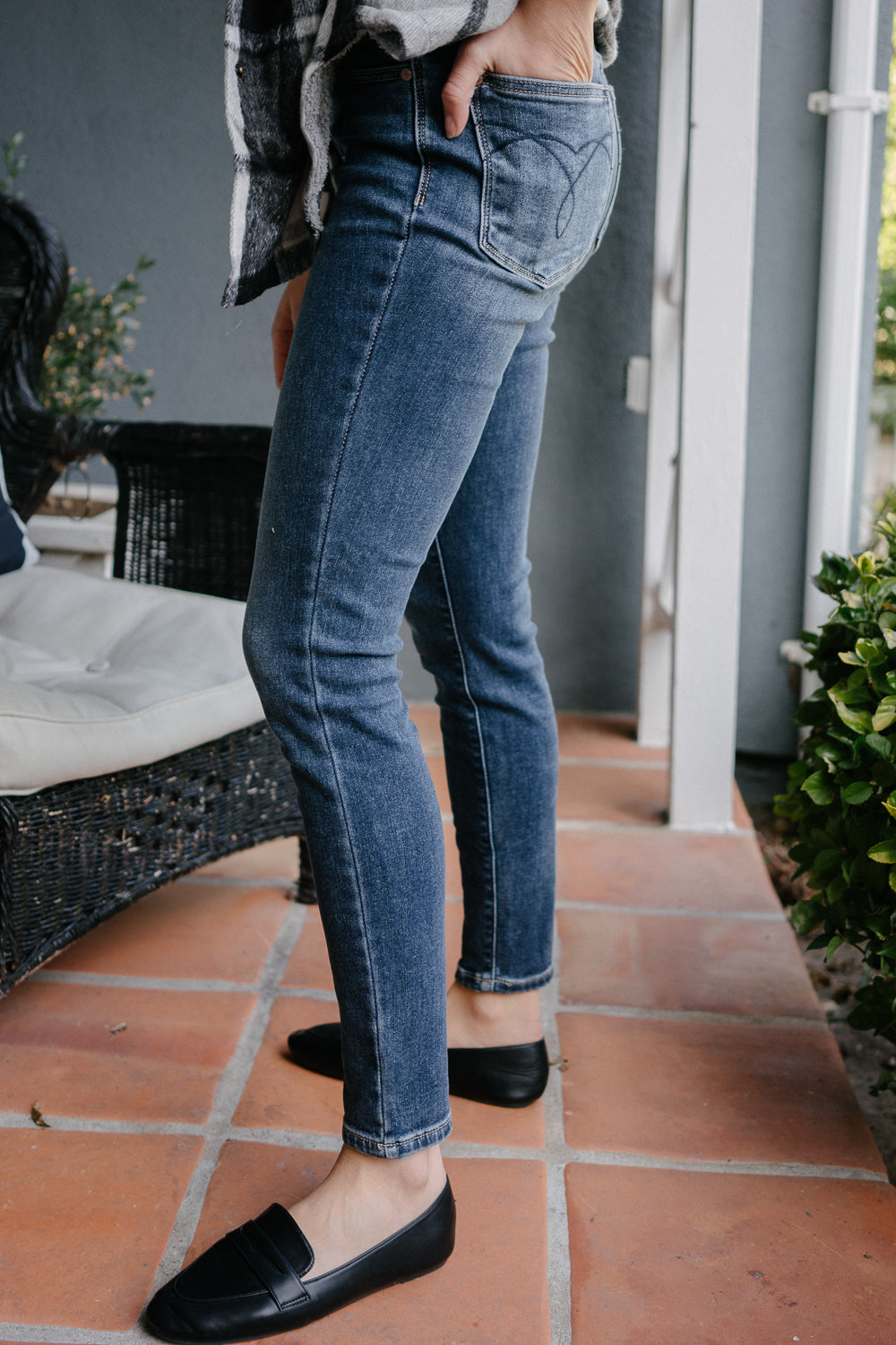 Jennifer Mid Rise Thermal Skinny Jeans - Image 7