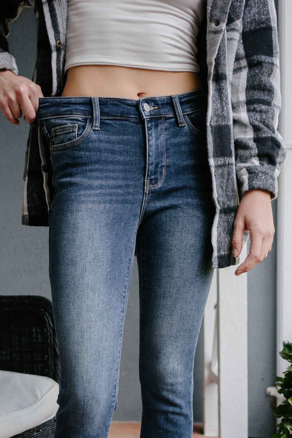 Jennifer Mid Rise Thermal Skinny Jeans - Image 3