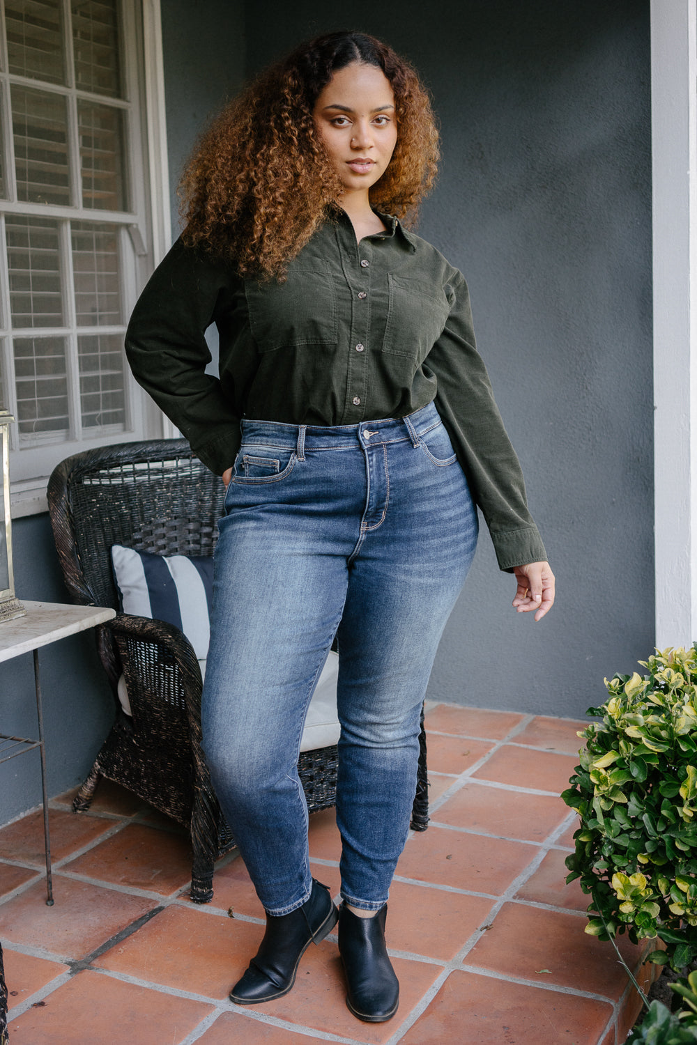 Jennifer Mid Rise Thermal Skinny Jeans – PLUS