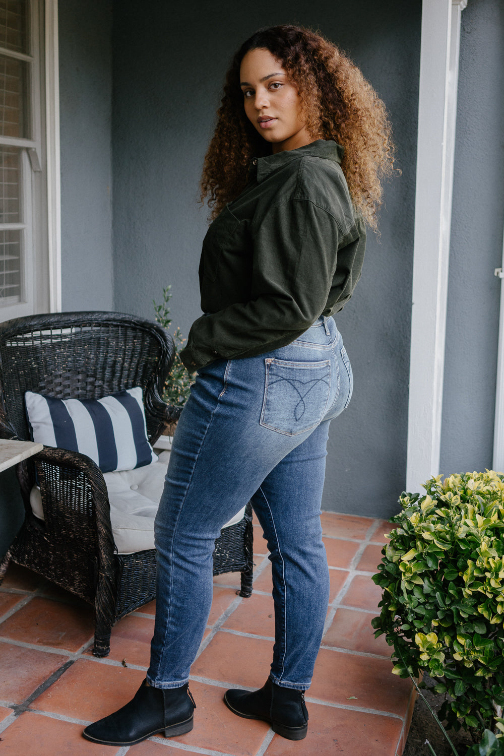 Jennifer Mid Rise Thermal Skinny Jeans - PLUS - Image 3