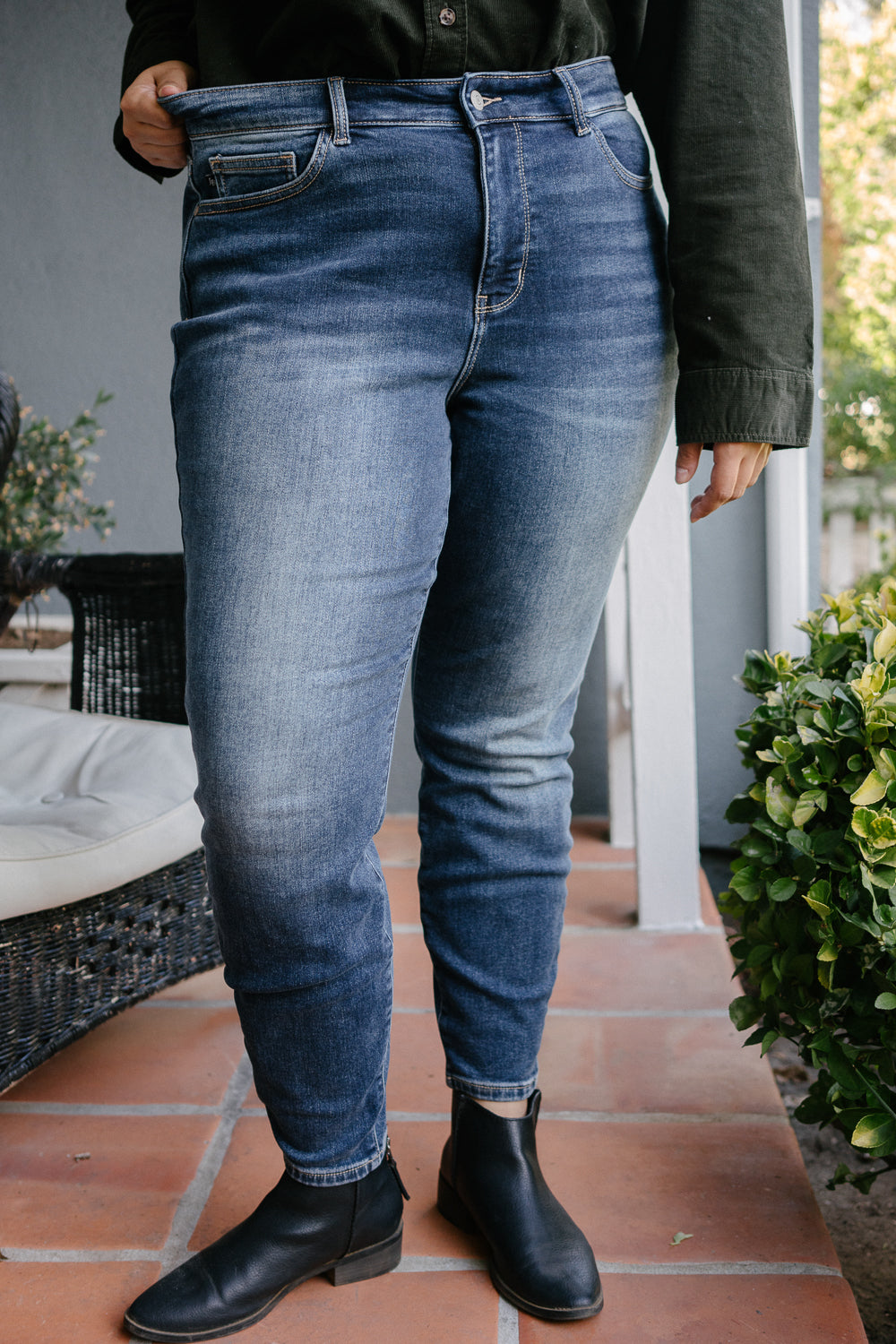 Jennifer Mid Rise Thermal Skinny Jeans - PLUS - Image 4