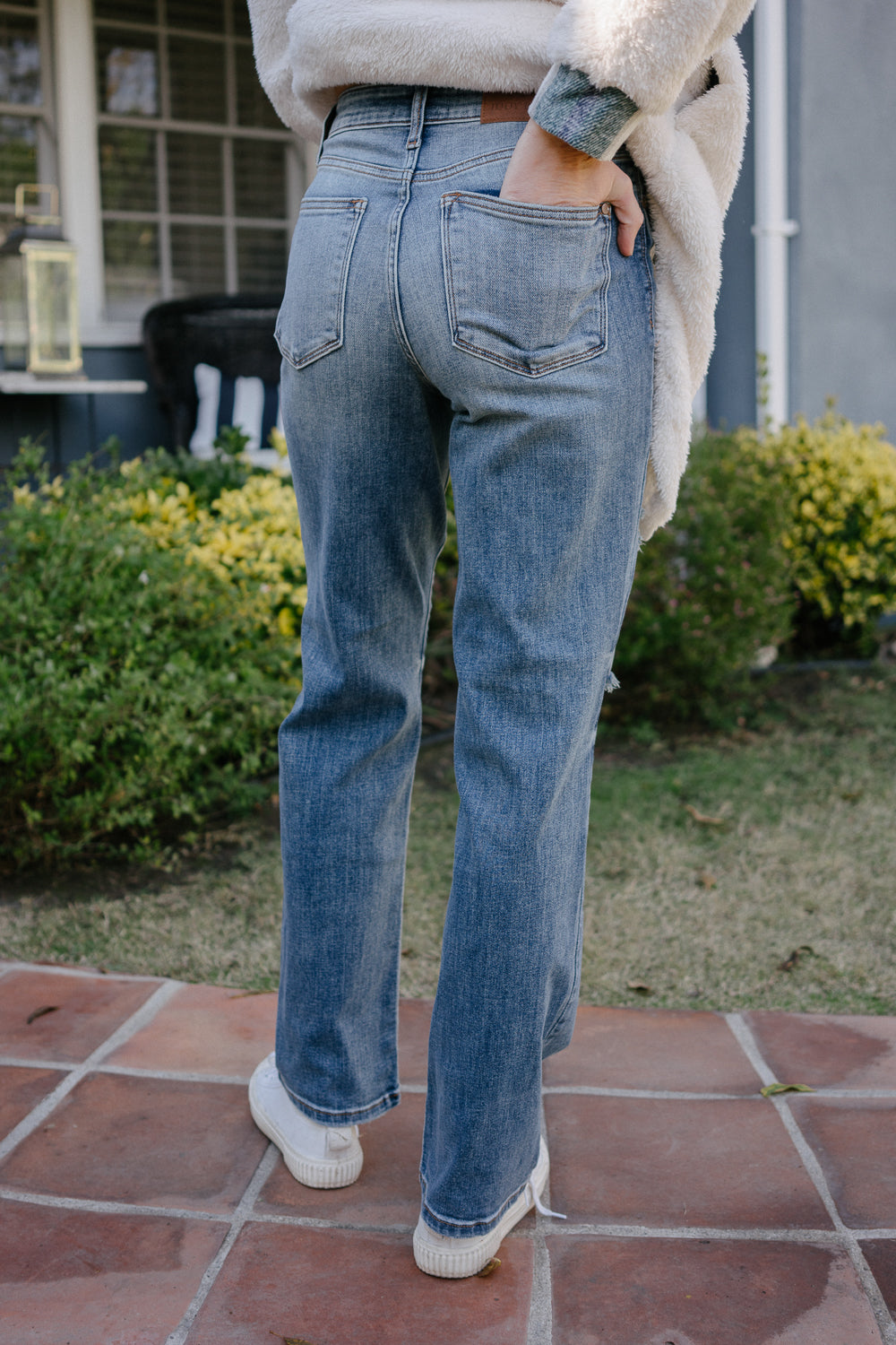 Kaylee High Waist Distressed Dad Jeans - Image 6