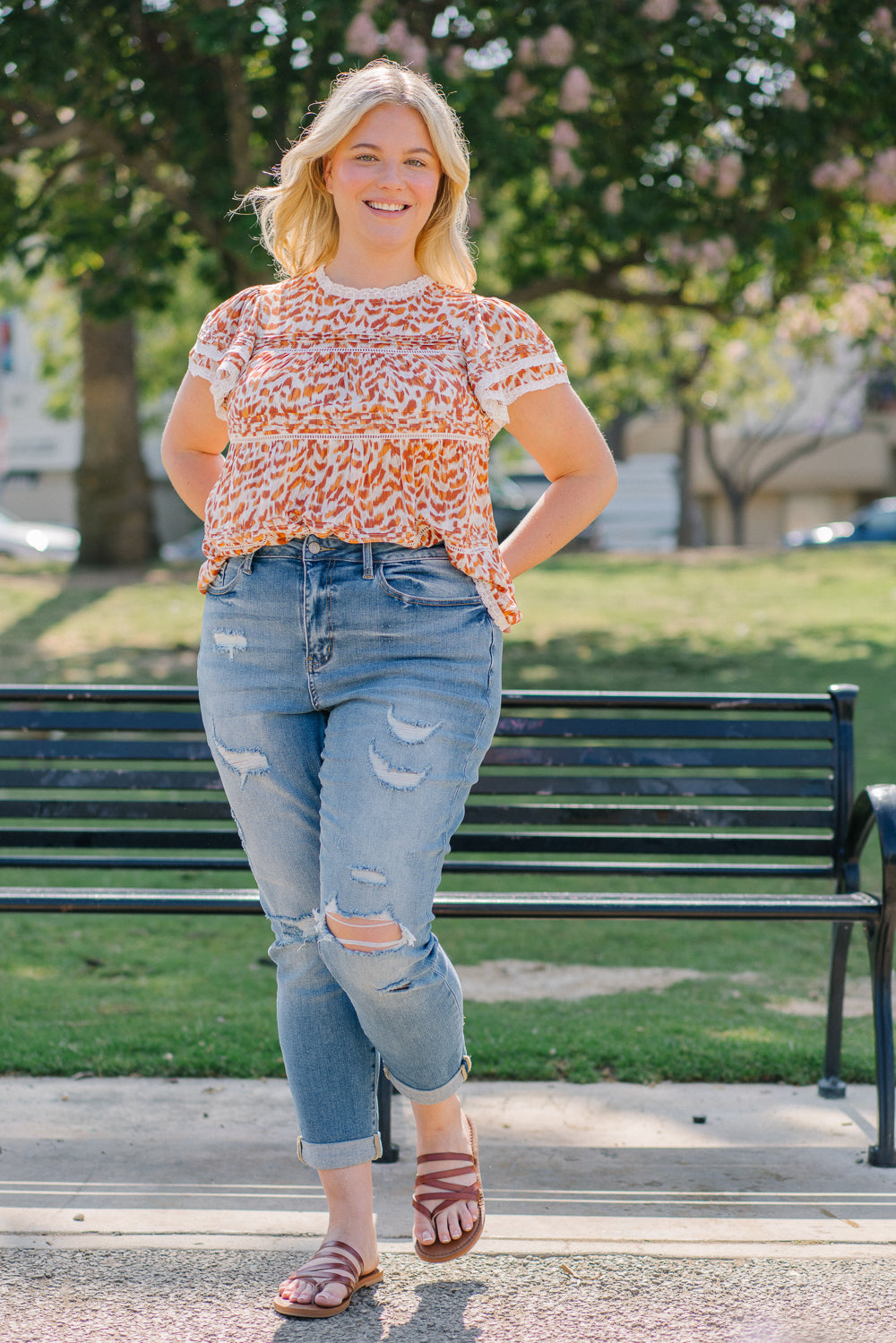 Haylee High Rise Cuffed Boyfriend Ripped Jeans – PLUS