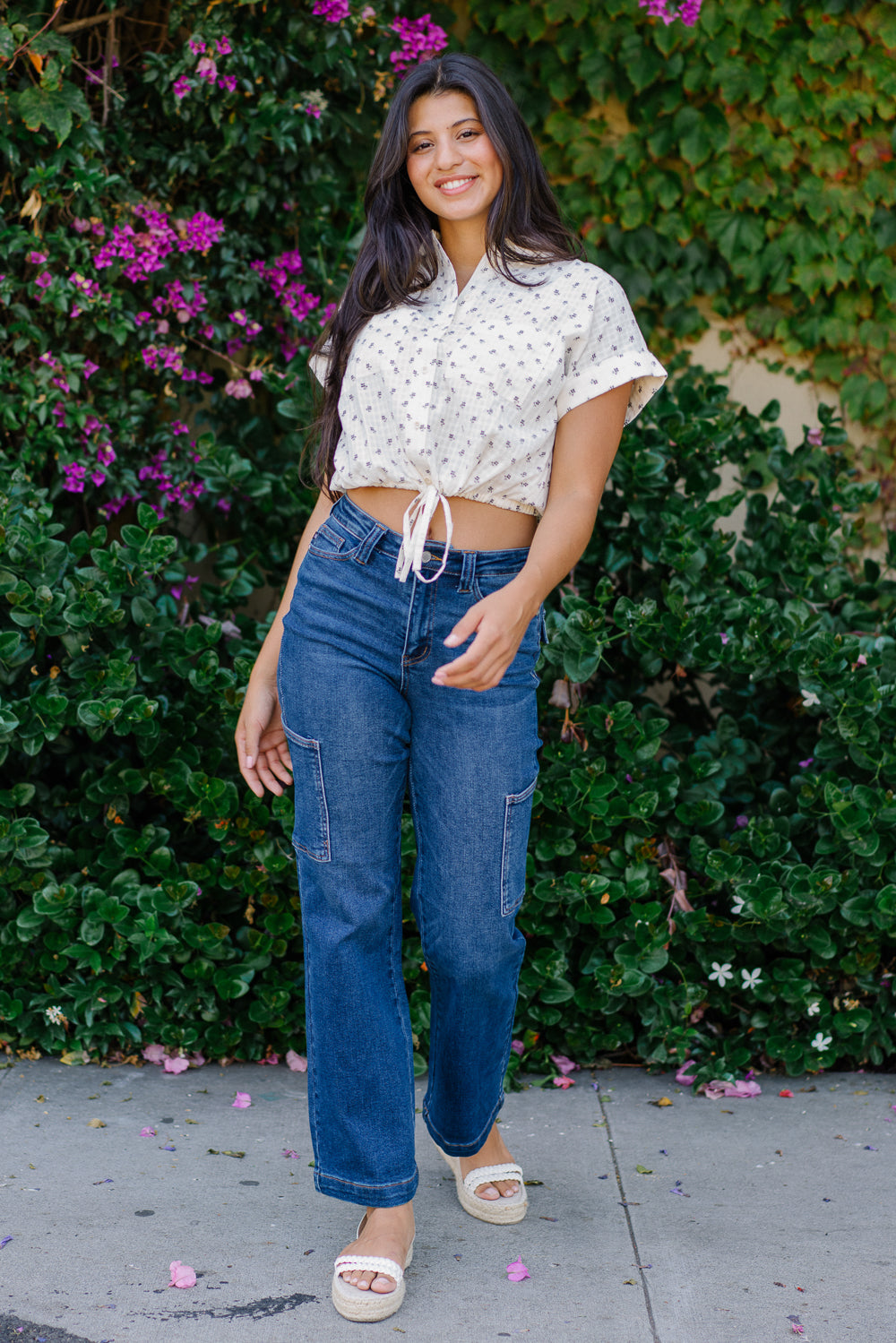 Courtney High Rise Cargo Wide Leg Jeans